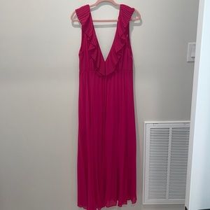 Zara pink pleated maxi